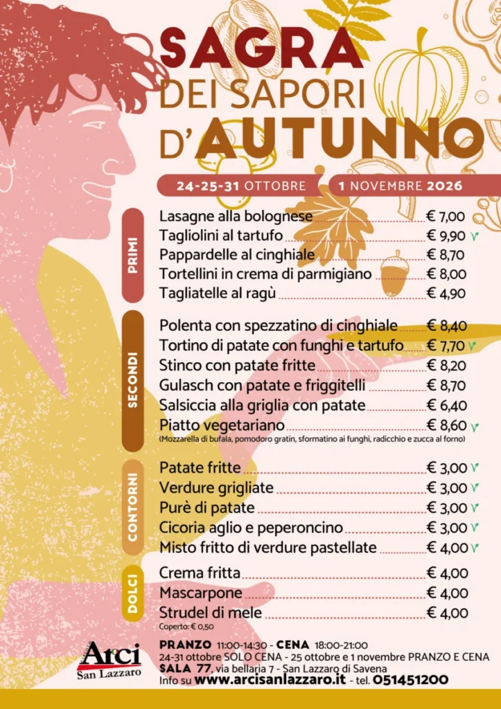 Sagra dei Sapori d’Autunno a San Lazzaro di Savena 2026