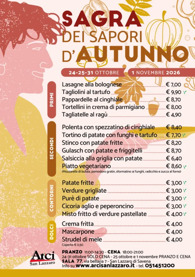 Sagra dei Sapori d’Autunno a San Lazzaro di Savena 2026
