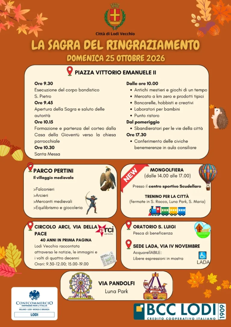 Sagra del Ringraziamento a Lodi Vecchio 2026