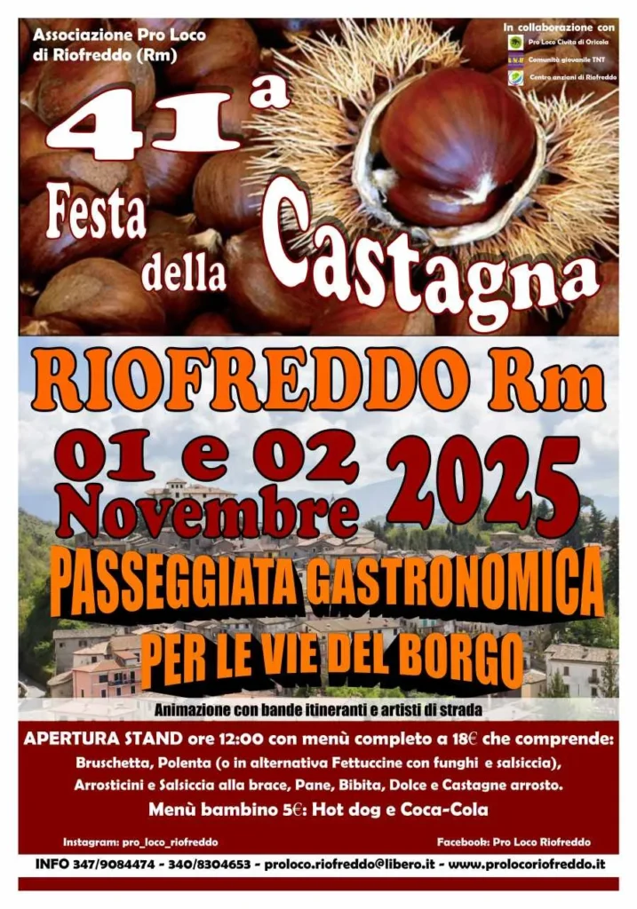 Festa della Castagna a Riofreddo 2026