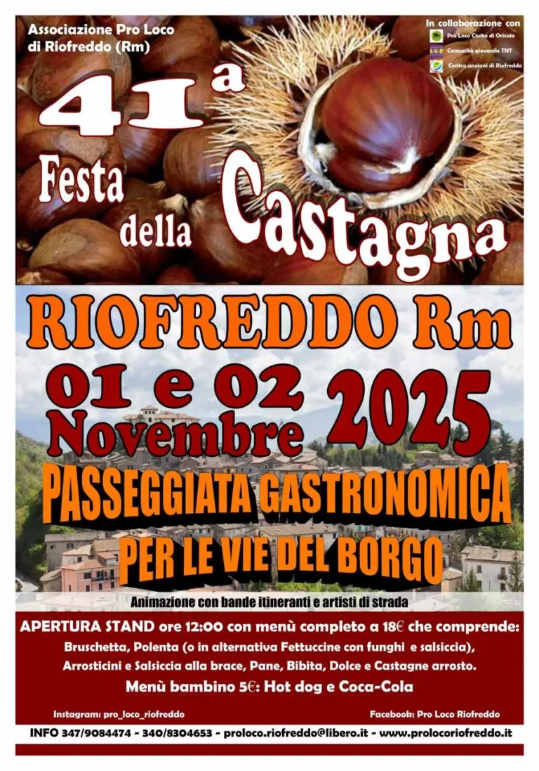 Festa della Castagna a Riofreddo 2026