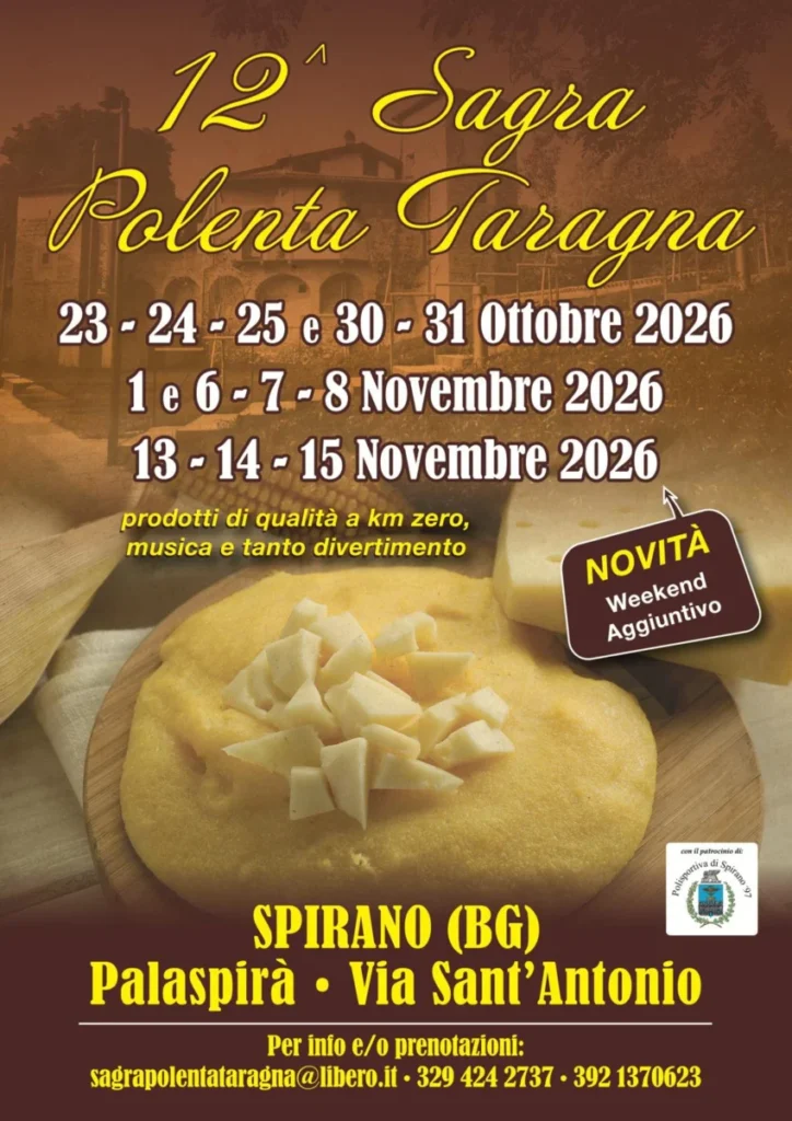 Sagra della Polenta Taragna a Spirano 2026