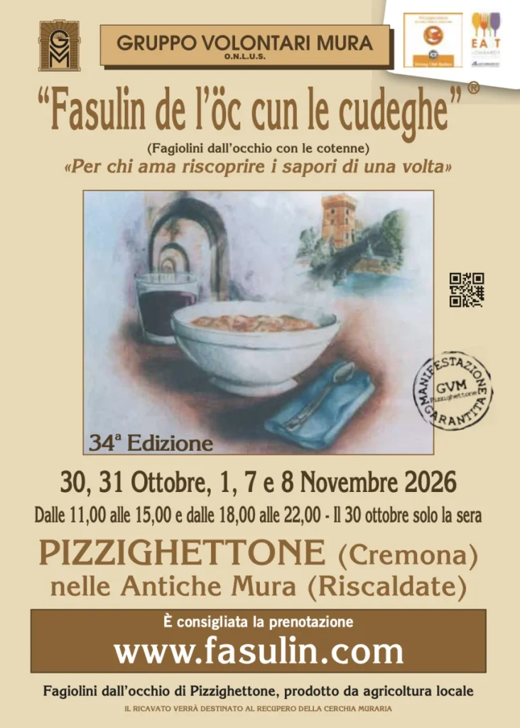 Fasulìn de l’öc cun le cùdeghe a Pizzighettone 2026