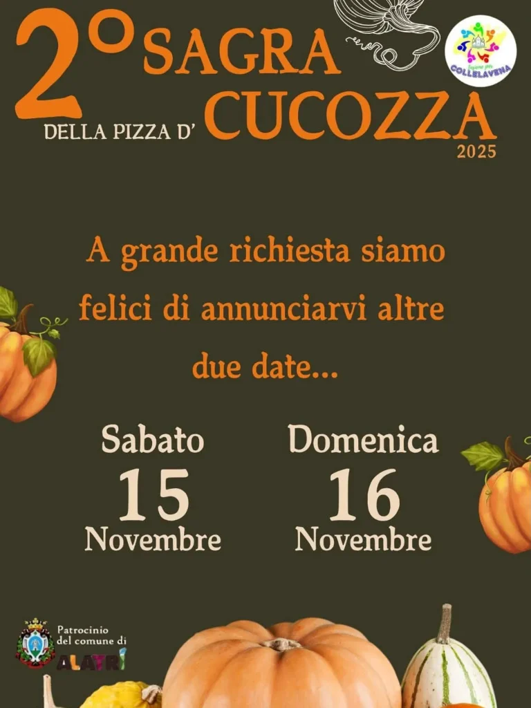Sagra della Pizza d’Cucozza a Collelavena di Alatri 2026