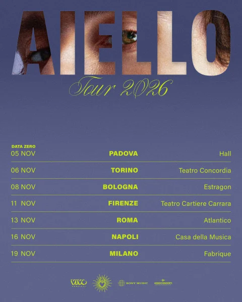 Aiello in tour a Roma 2026
