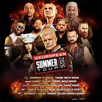 Evento WWE Clash in Italy + Raw a Torino 2026