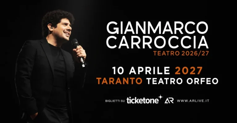 Gianmarco Carroccia Emozioni Tour Taranto 2027
