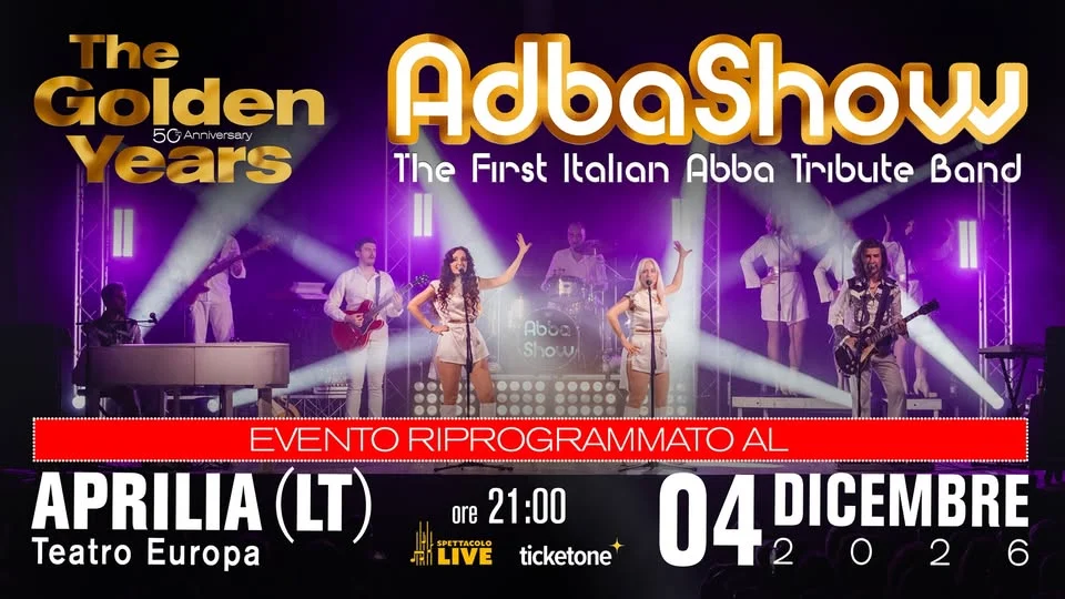ABBA Show a Aprilia 2026: musica e atmosfera anni ’70