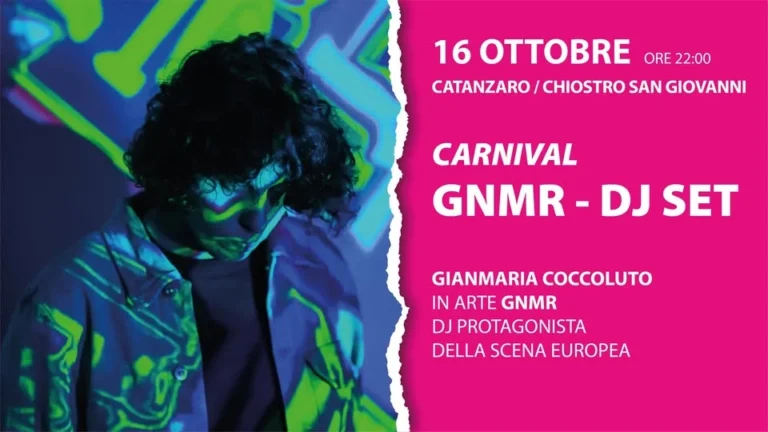 Evento Carnival a Catanzaro 2026 con GNMR DJ SET