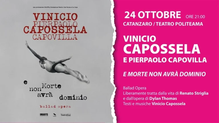Vinicio Capossela evento Catanzaro 2026
