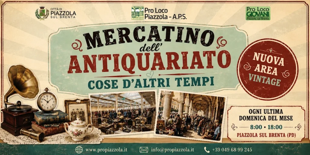 Mercatino antiquariato Piazzola sul Brenta 2026