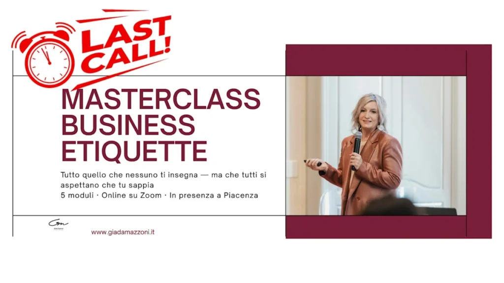Business Etiquette Masterclass Piacenza 2027