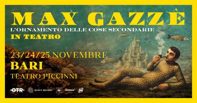 Max Gazzè concerto Bari 2026