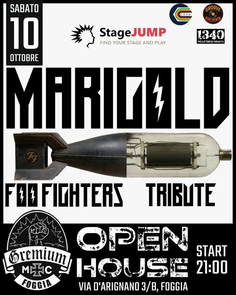Evento Open House a Foggia 2026 con tribute band Foo Fighters