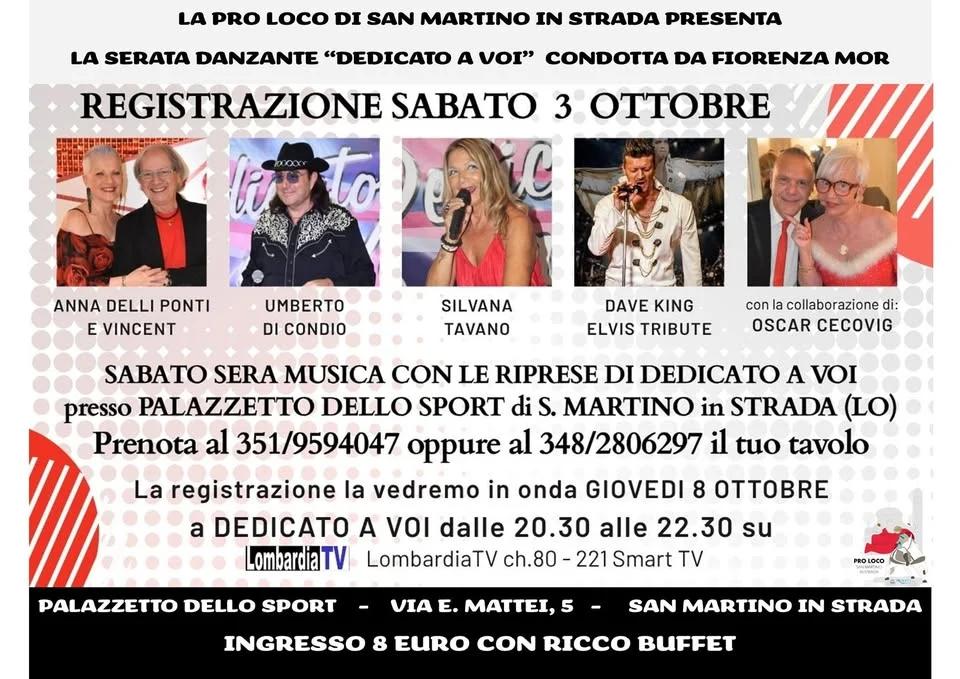 Evento a San Martino in Strada 2026: serata danzante e registrazione