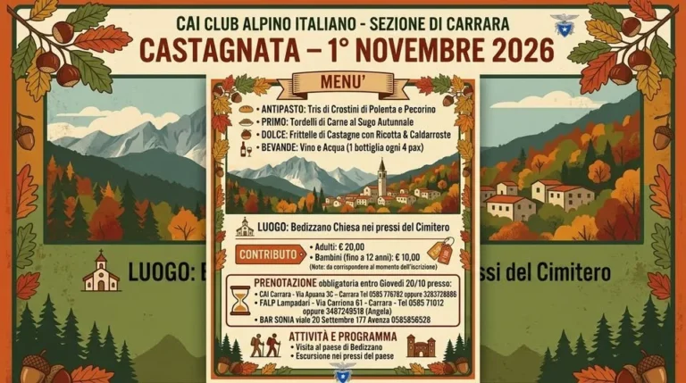 Castagnata del CAI a Carrara 2026