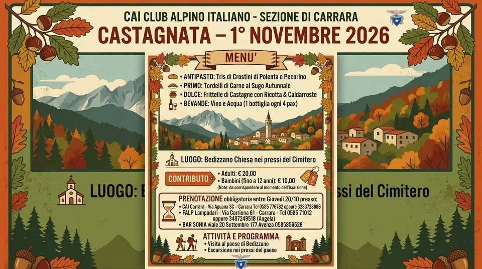 Castagnata del CAI a Carrara 2026