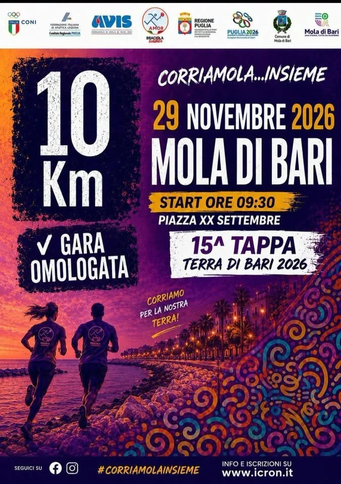 Corriamola… Insieme 10 km a Mola di Bari 2026