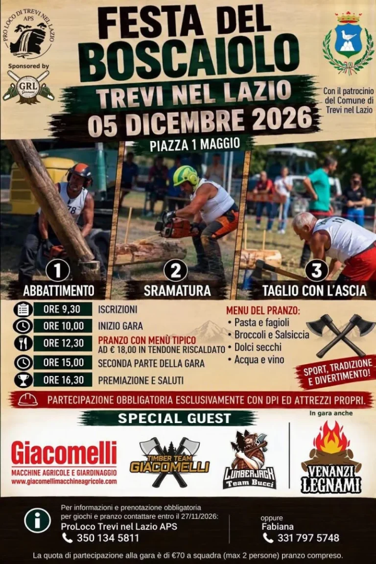 Festa del Boscaiolo a Trevi nel Lazio 2026