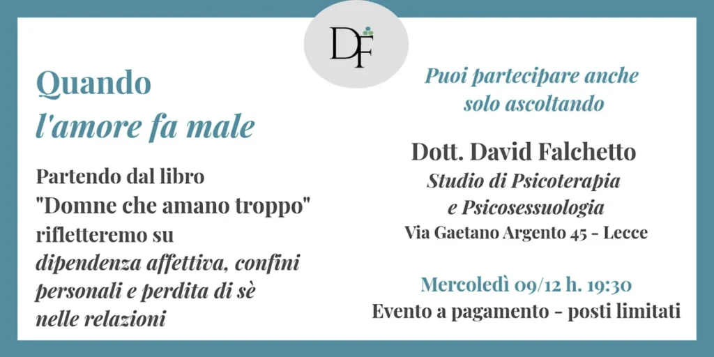 Evento Quando l’amore fa male a Lecce 2026