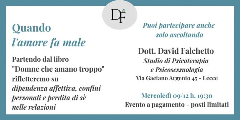 Evento Quando l’amore fa male a Lecce 2026