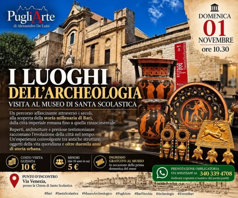 I Luoghi dell’Archeologia, visita a Santa Scolastica a Bari 2026