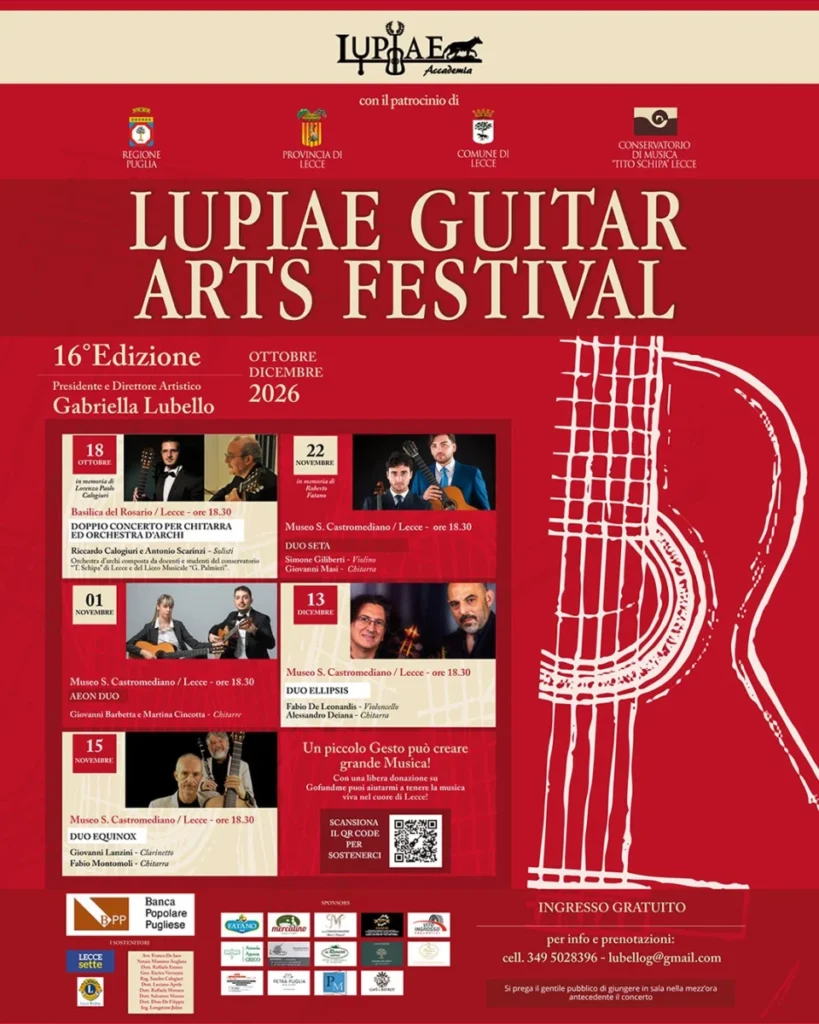 Lupiae Guitar Arts Festival 2026 a Lecce