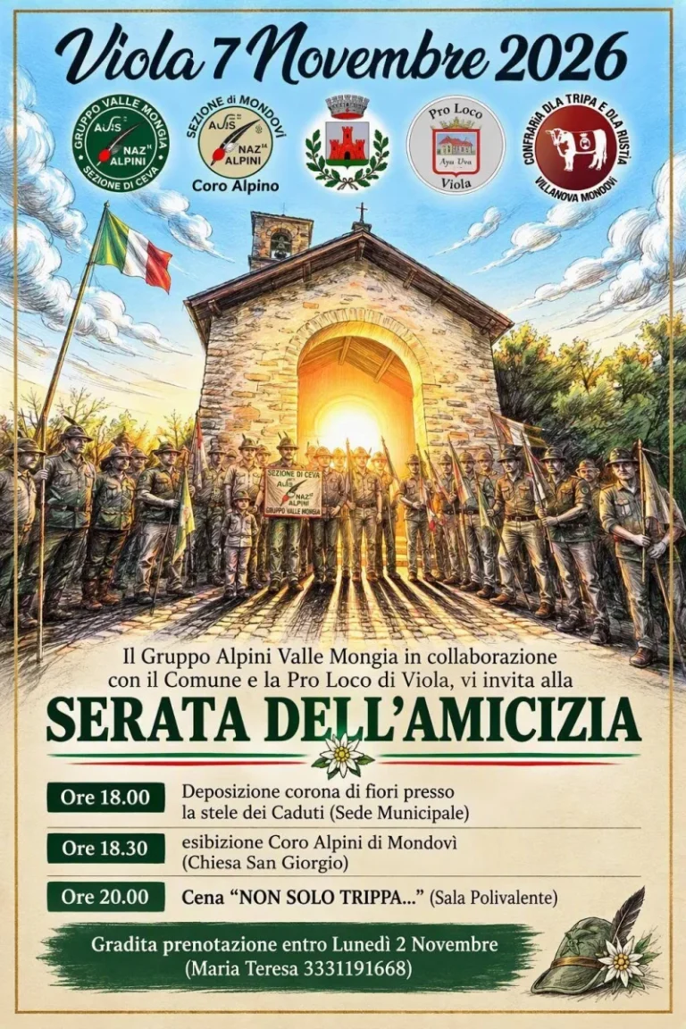 Serata dell’Amicizia a Viola 2026