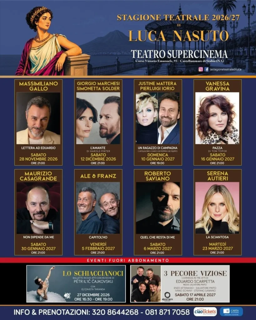 Stagione Teatrale 2026/27 al Teatro Supercinema di Castellammare di Stabia