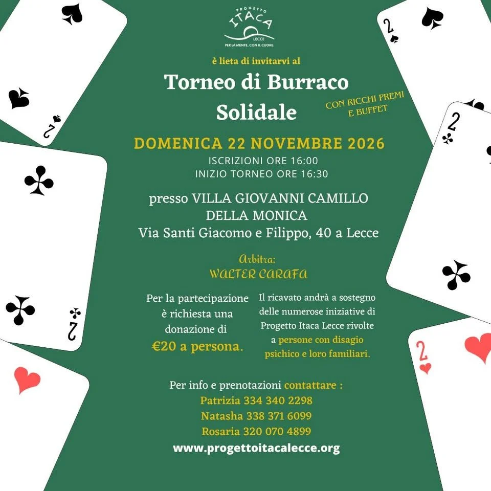 Torneo di Burraco Solidale a Lecce 2026
