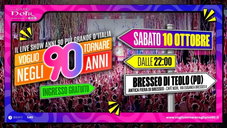 Voglio Tornare Negli Anni 90 a Bresseo di Teolo 2026