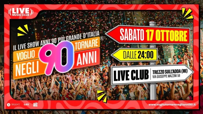 Voglio Tornare Negli Anni 90 a Trezzo sull’Adda 2026